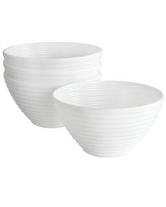 Gibson Ultra Patio 4 Piece Tempered Opal Glass Dessert Bowl Set in White